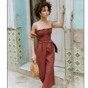 NWT faithfull the brand lais belted jumpsuit